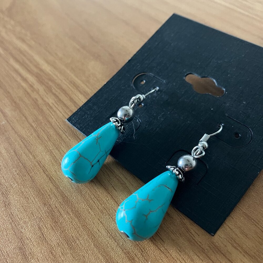 Turquoise Drop Earrings - Picture 2 of 5